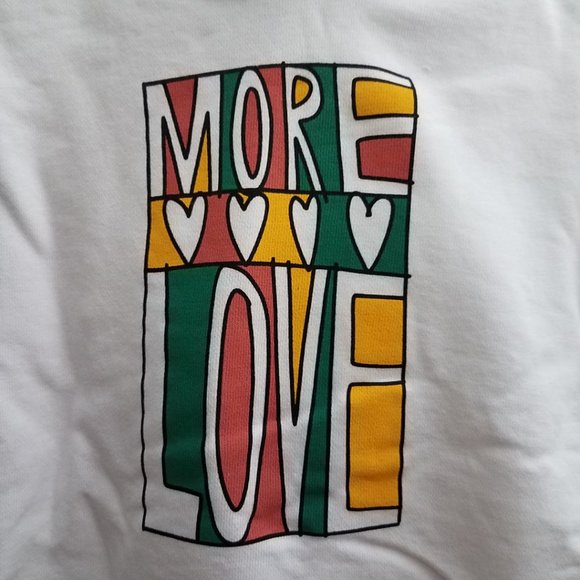 Mighty Fine Crop White Sweatshirt Hood Jr Size Lg - Picture 2 of 6